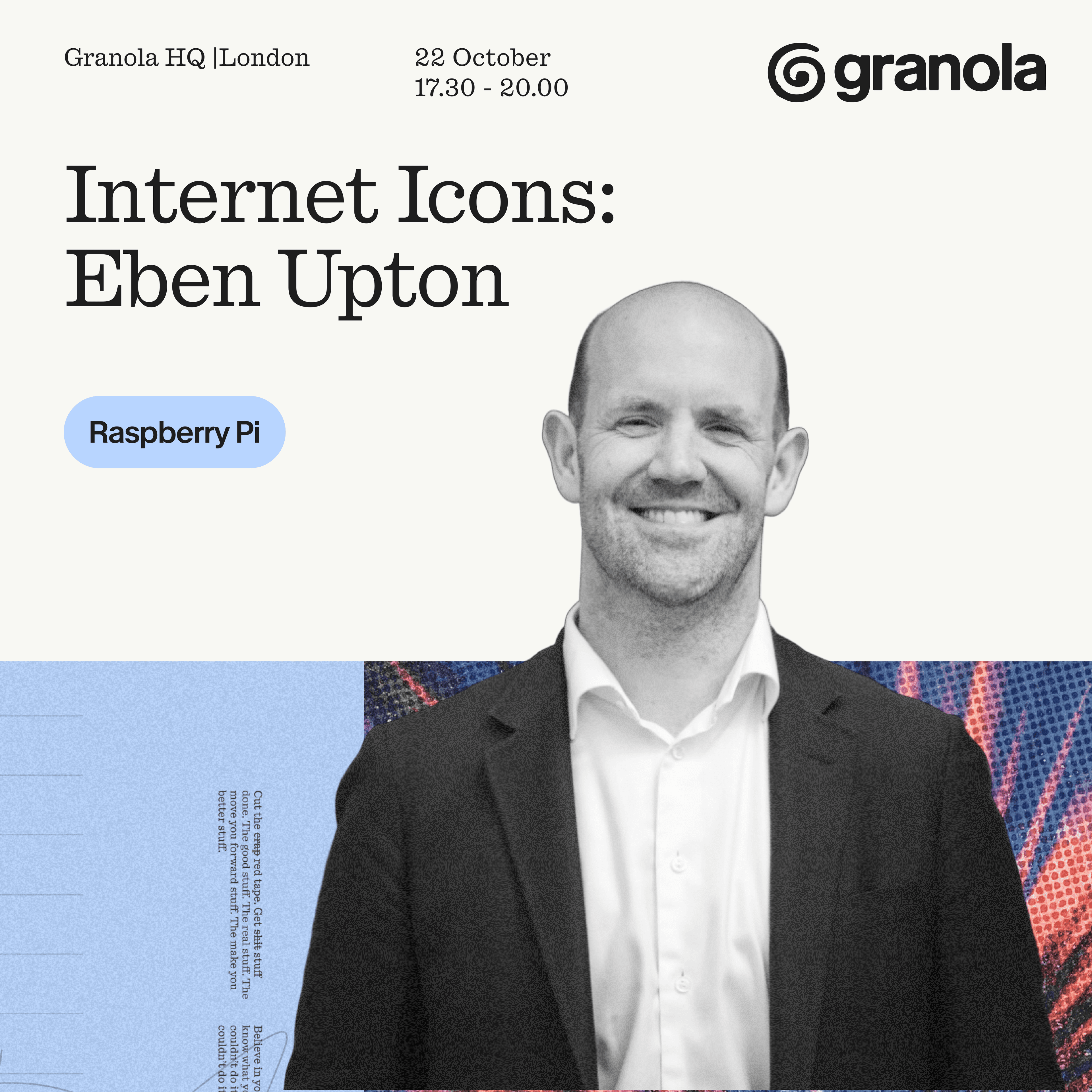 Poster for Internet Icons: Eben Upton, Raspberry Pi